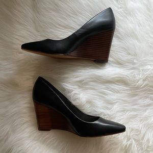 Black wedge heels by Vince Camuto